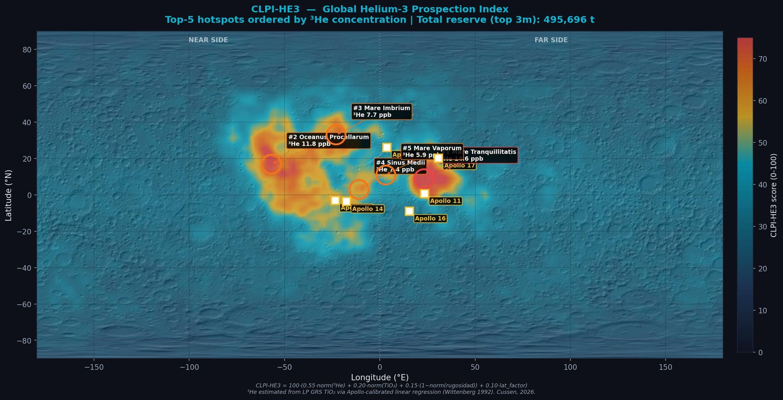 CLPI-HE3 global map with hotspots and Apollo sites